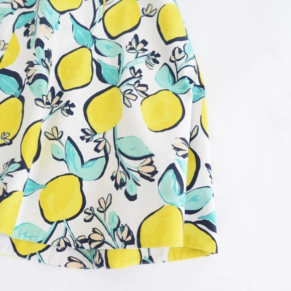 Draper James Lemon Orchard Love Circle White & Yellow Fit & Flare Dress 12 - Picture 6 of 15